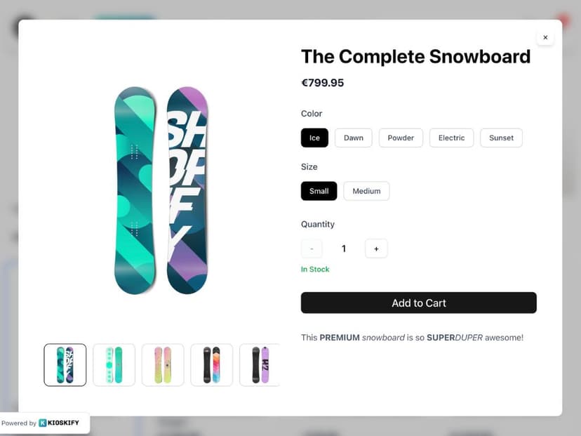 Kioskify Product Detail Screen