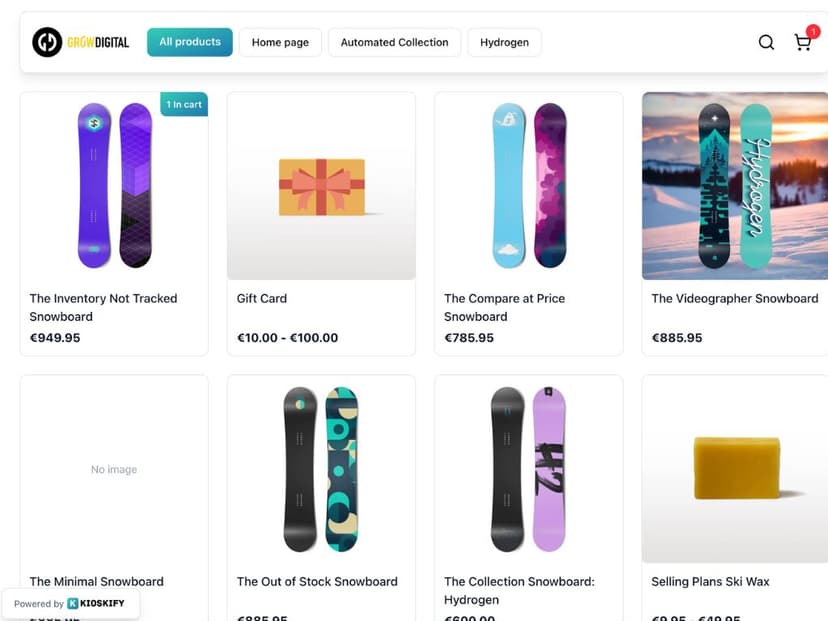 Kioskify Product Overview Screen