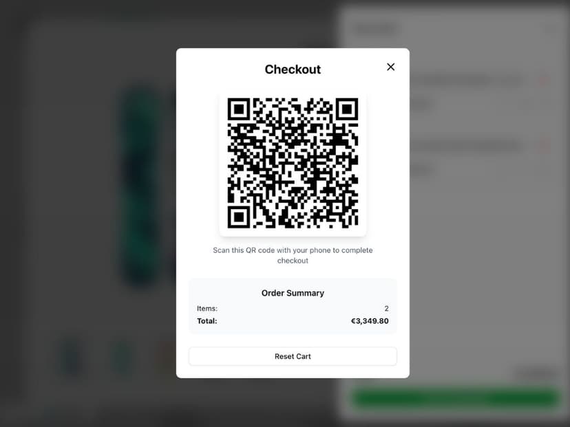 Kioskify QR Code Checkout Screen